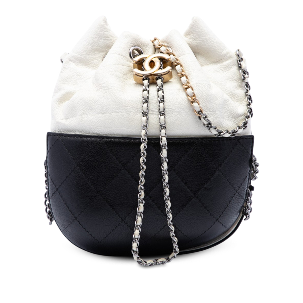 Pre-Loved Chanel Small Bicolor Quilted Calfskin Gabrielle Bucket Bag